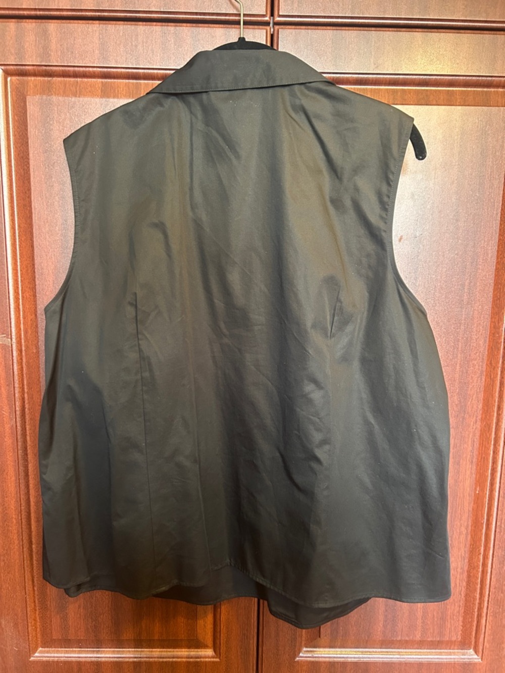 Talbots Black Sleeveless Button Front Collared Tank Top - Picture 2 of 2